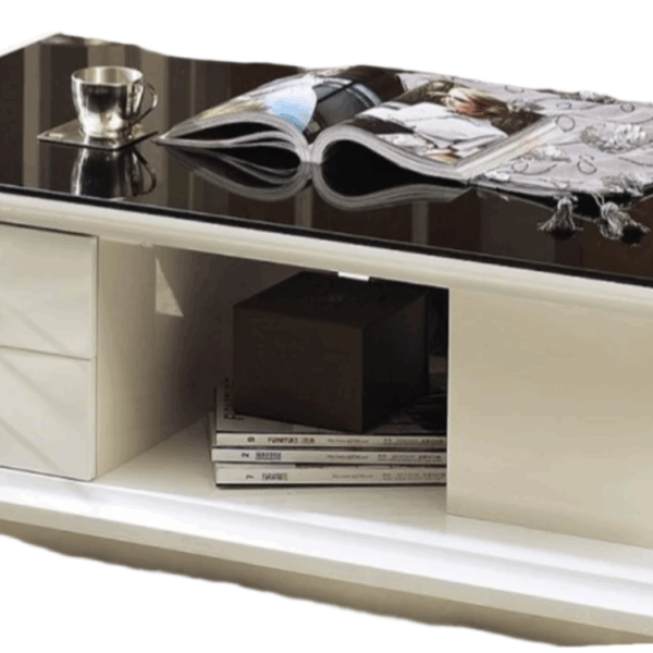 Helanx Nora Coffee Table – Modern Wood & Metal Living Room Centerpiece with Open Storage